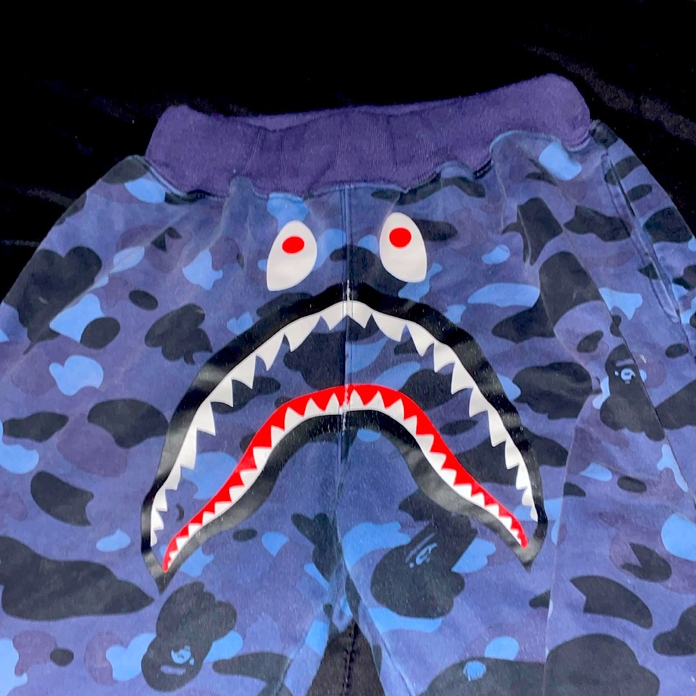 Purple bape shorts ( world gone mad )